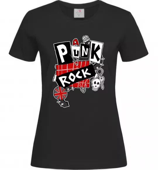 Жіноча футболка Punk rock Чорний фото
