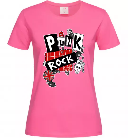 Жіноча футболка Punk rock Яскраво-рожевий фото