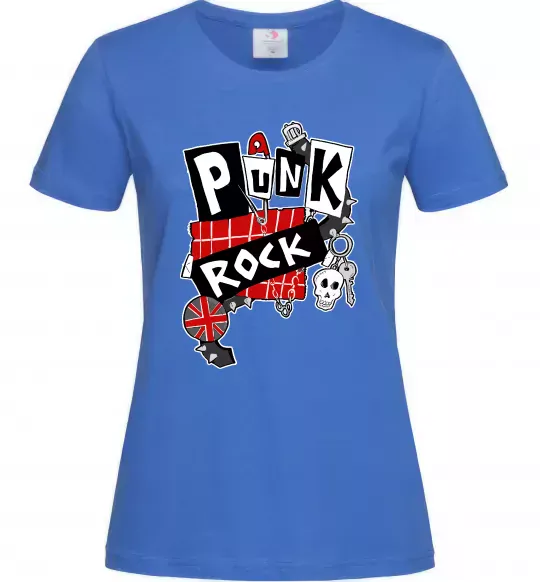 Жіноча футболка Punk rock Яскраво-синій фото