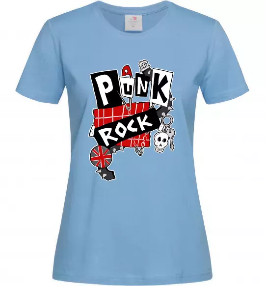 Жіноча футболка Punk rock Блакитний фото