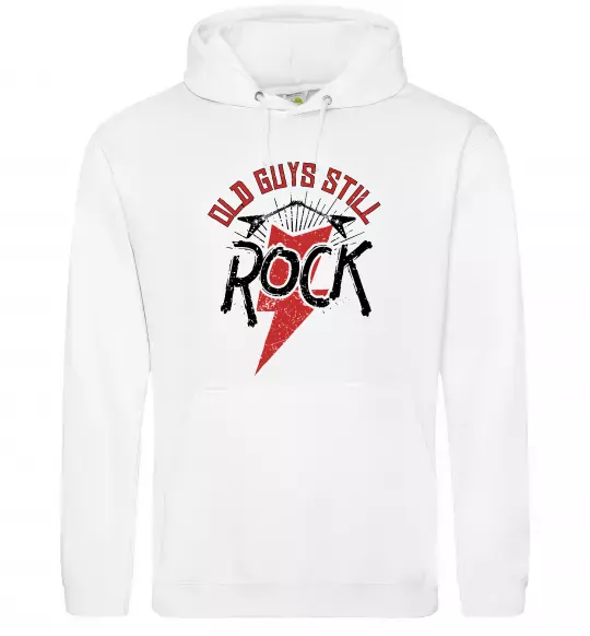 Чоловіча толстовка (худі) Old guys still rock Білий фото