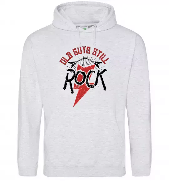 Женская толстовка (худи) Old guys still rock Серый меланж фото