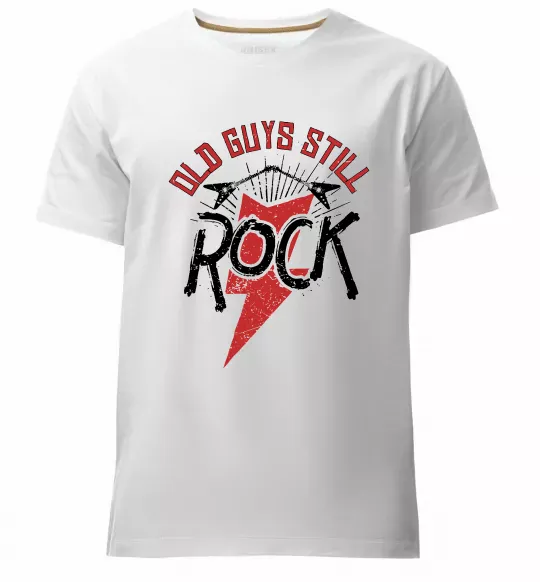 Мужская премиум футболка Old guys still rock Белый фото