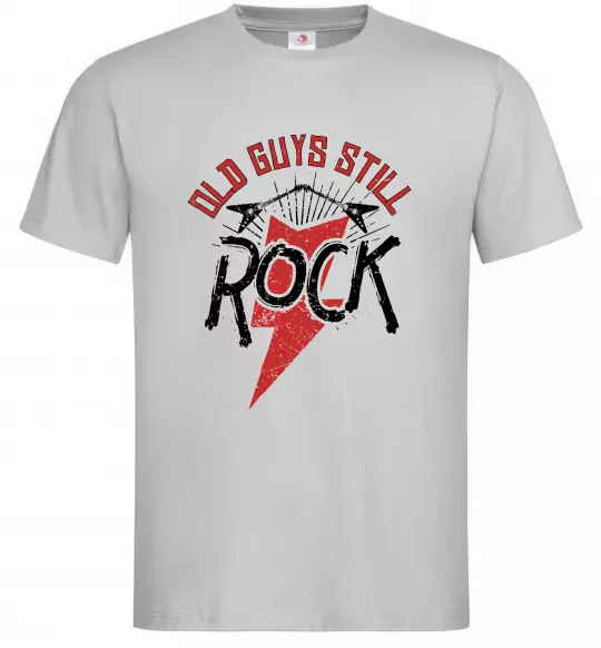 Чоловіча футболка Old guys still rock Сірий фото