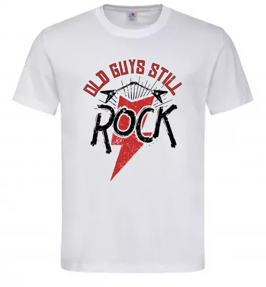 Чоловіча футболка Old guys still rock Білий фото