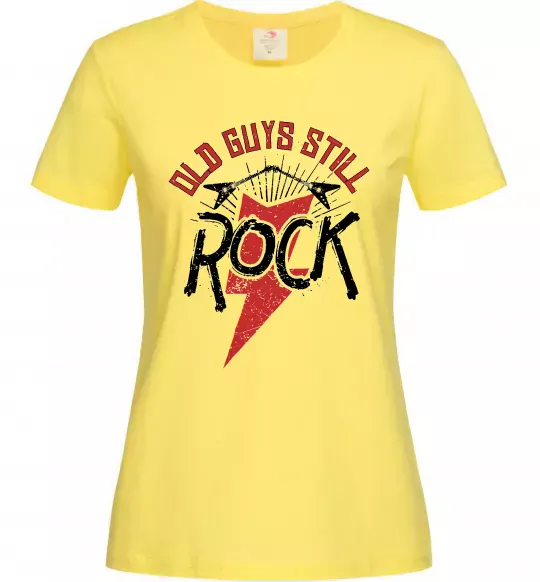 Жіноча футболка Old guys still rock Лимонний фото