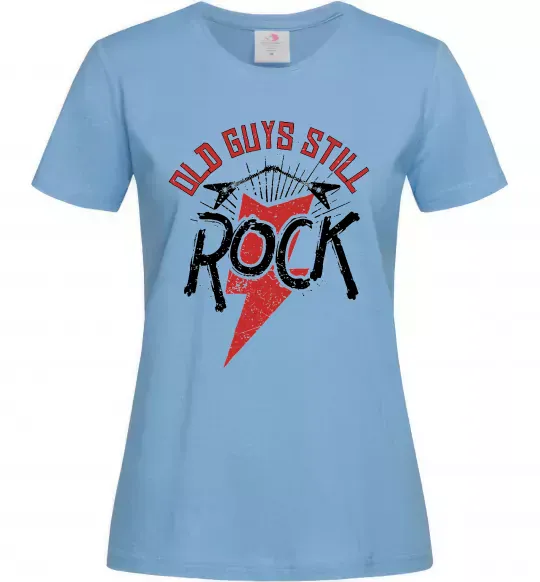 Жіноча футболка Old guys still rock Блакитний фото