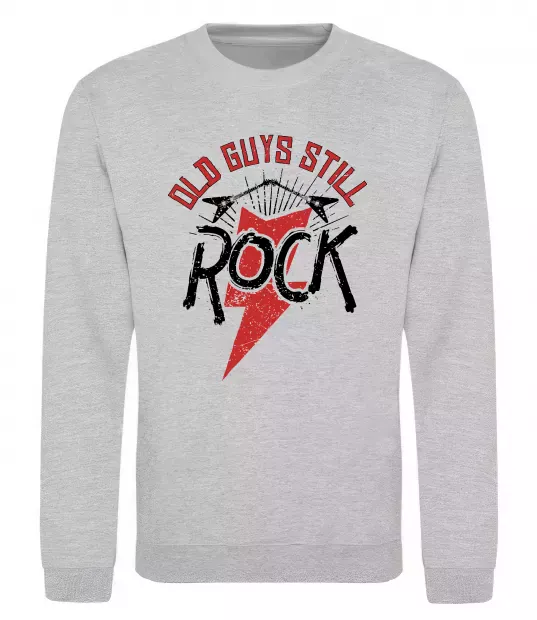 Свитшот Old guys still rock Серый меланж фото
