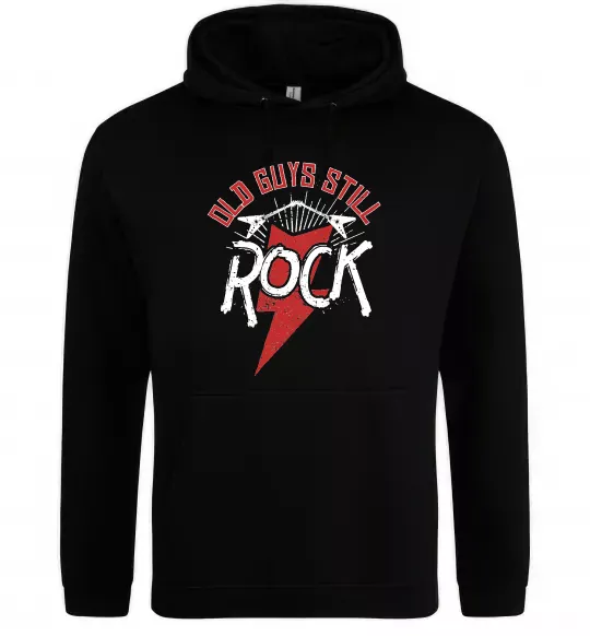 Чоловіча толстовка (худі) Old guys still rock Чорний фото