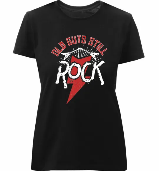 Жіноча преміум футболка Old guys still rock Чорний фото