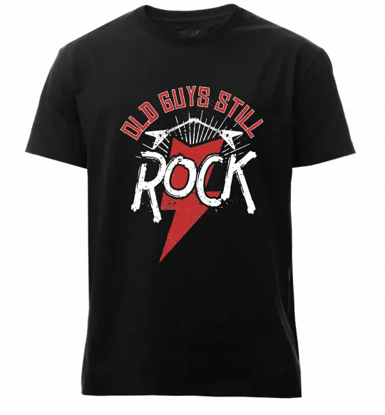 Мужская премиум футболка Old guys still rock Черный фото