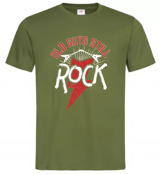 Чоловіча футболка Old guys still rock Оливковий фото