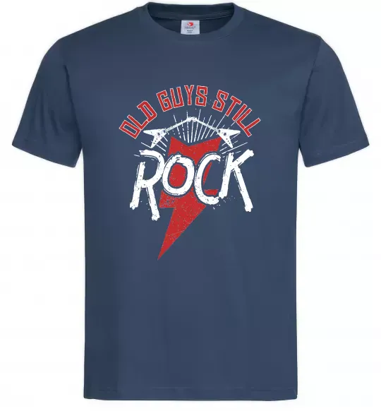 Чоловіча футболка Old guys still rock Темно-синій фото