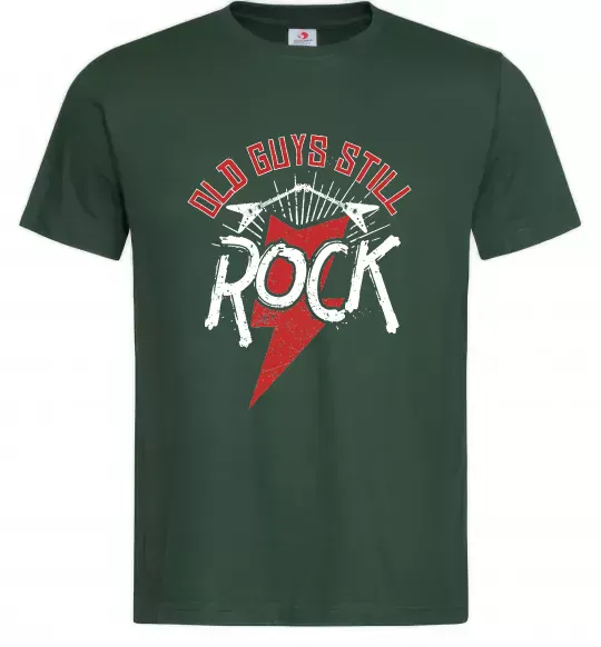 Чоловіча футболка Old guys still rock Темно-зелений фото