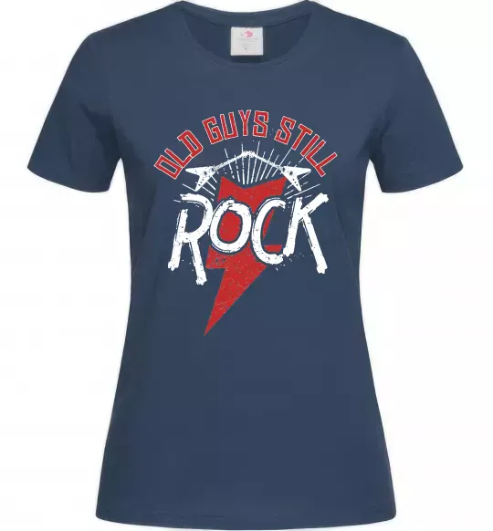 Жіноча футболка Old guys still rock Темно-синій фото