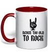 Чашка с цветной ручкой Never too old to rock Красный фото
