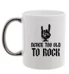 Чашка с цветной ручкой Never too old to rock Серебро фото