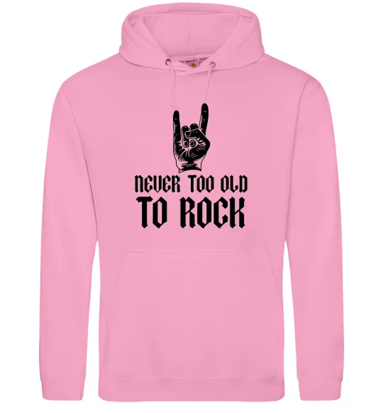 Мужская толстовка (худи) Never too old to rock Розовый фото