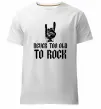 Мужская премиум футболка Never too old to rock Белый фото