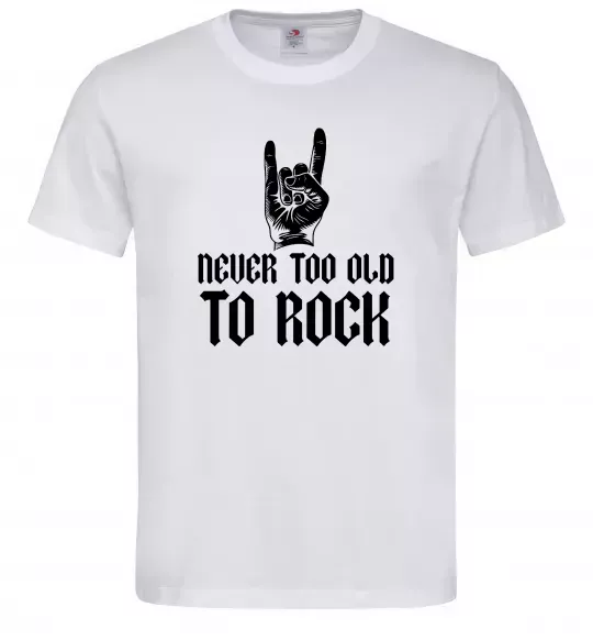 Чоловіча футболка Never too old to rock Білий фото