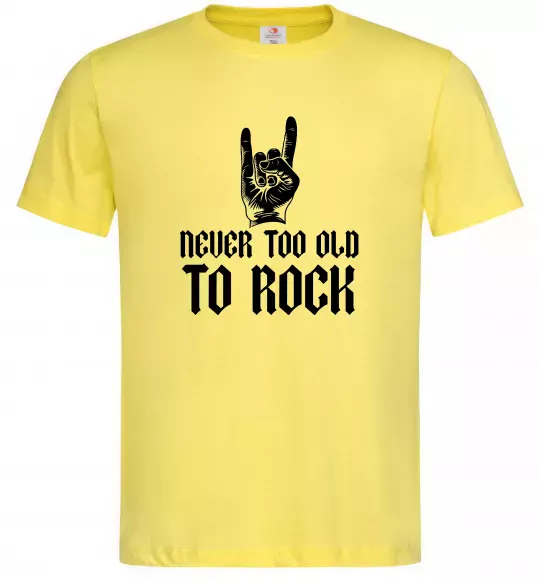 Чоловіча футболка Never too old to rock Лимонний фото