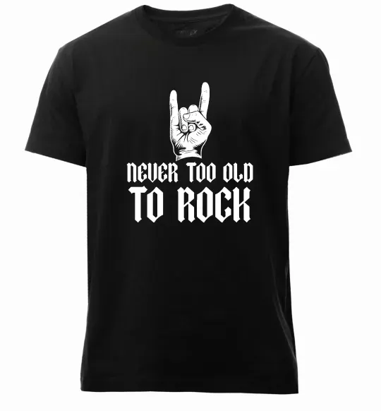 Мужская премиум футболка Never too old to rock Черный фото