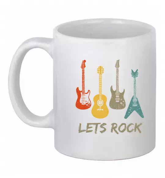 Чашка керамічна Let`s rock гітари Білий фото