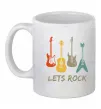 Чашка керамічна Let`s rock гітари Білий фото