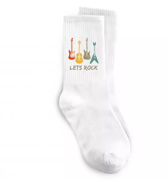 Носки Let`s rock гітари Белый фото