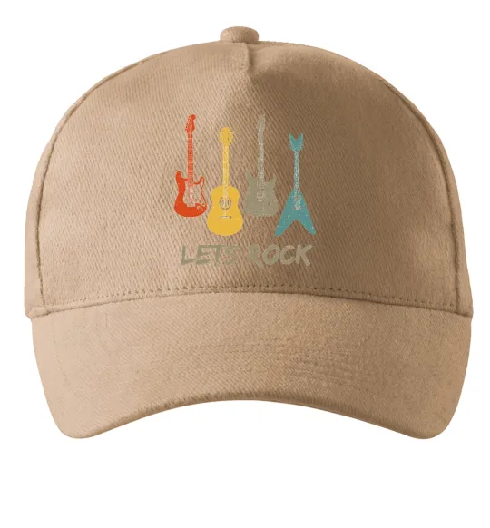 Кепка Let`s rock гітари Пісочний фото