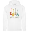 Мужская толстовка (худи) Let`s rock гітари Белый фото