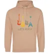 Мужская толстовка (худи) Let`s rock гітари Песочный фото
