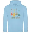 Мужская толстовка (худи) Let`s rock гітари Голубой фото