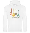 Женская толстовка (худи) Let`s rock гітари Белый фото