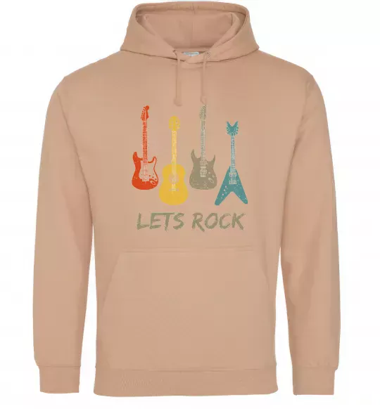Женская толстовка (худи) Let`s rock гітари Песочный фото