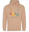 Женская толстовка (худи) Let`s rock гітари Песочный фото
