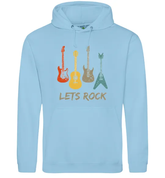 Женская толстовка (худи) Let`s rock гітари Голубой фото