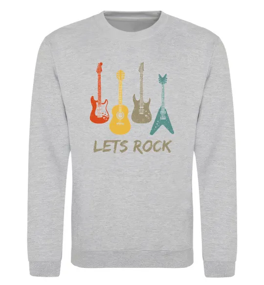 Свитшот Let`s rock гітари Серый меланж фото