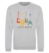 Свитшот Let`s rock гітари Серый меланж фото