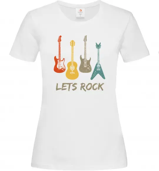 Жіноча футболка Let`s rock гітари Білий фото