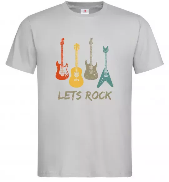 Мужская футболка Let`s rock гітари Серый фото