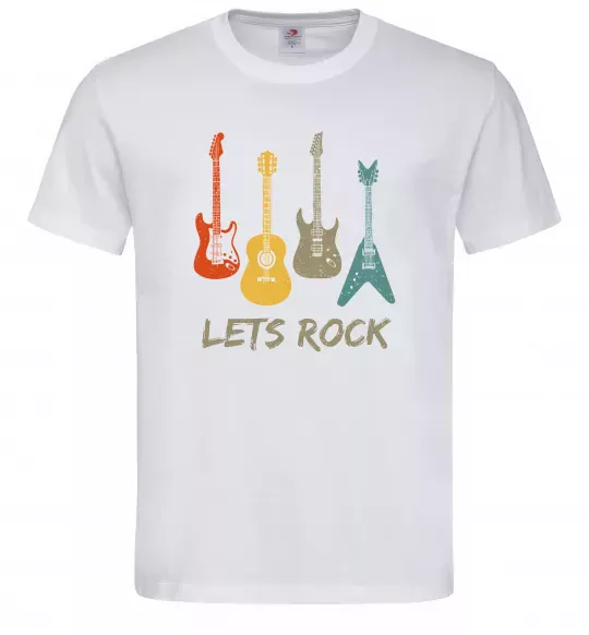 Мужская футболка Let`s rock гітари Белый фото