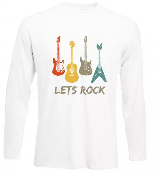 Лонгслів Let`s rock гітари Білий фото