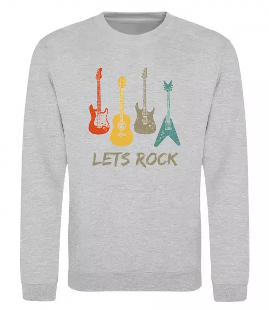 Світшот Let`s rock гітари Сірий меланж фото