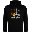 Мужская толстовка (худи) Let`s rock гітари Черный фото