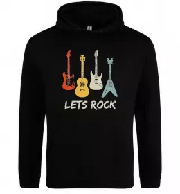 Женская толстовка (худи) Let`s rock гітари Черный фото