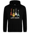 Женская толстовка (худи) Let`s rock гітари Черный фото