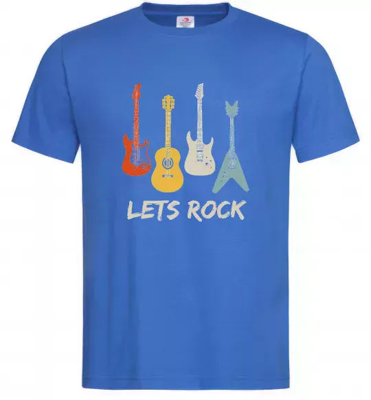 Мужская футболка Let`s rock гітари Ярко-синий фото