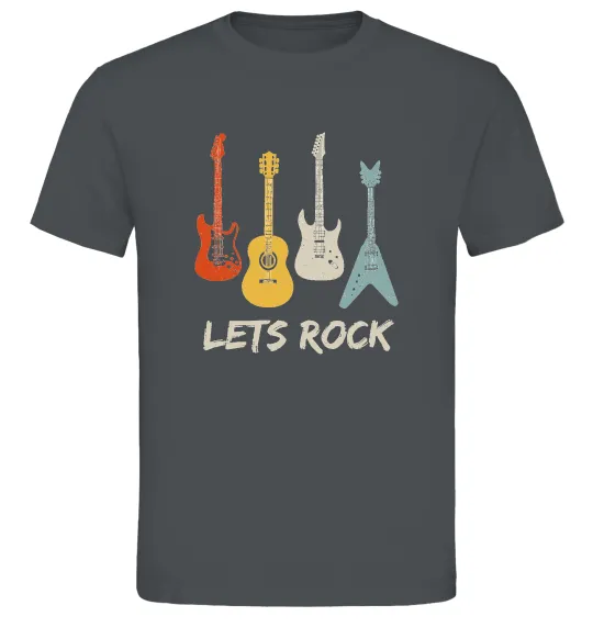 Мужская футболка Let`s rock гітари Графит фото
