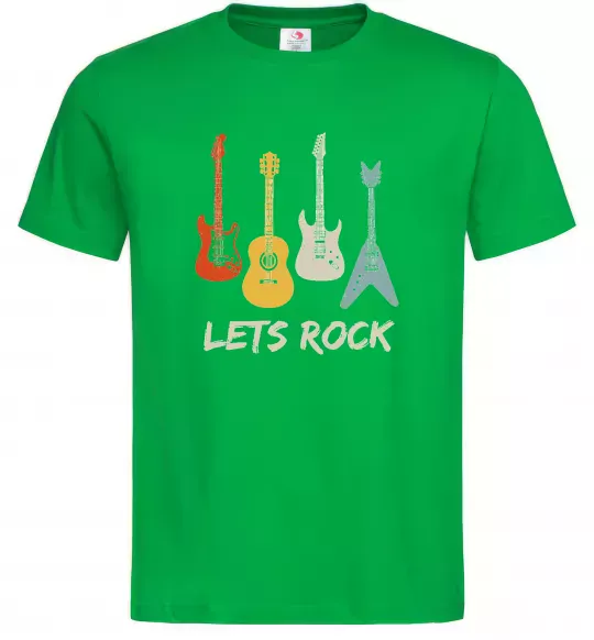 Мужская футболка Let`s rock гітари Зеленый фото